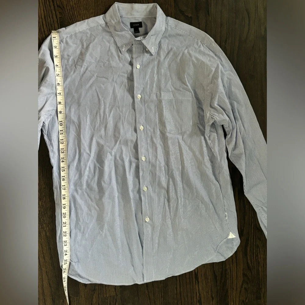 J. Crew Men's Blue Striped Shirt Size L